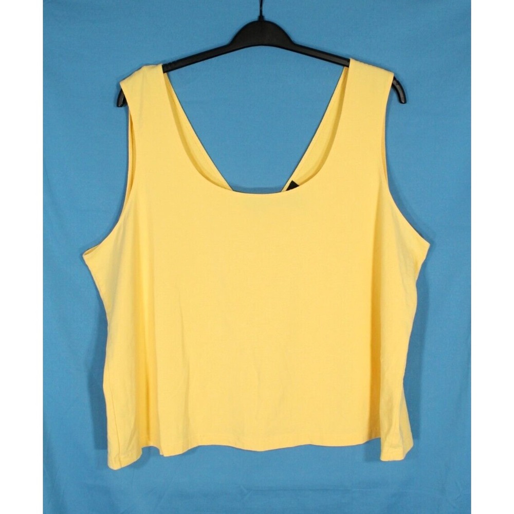 PECK & PECK WOMAN Soft KNIT Yellow SLEEVELESS Round Neck BLOUSE/TANK TOP Sz 3X